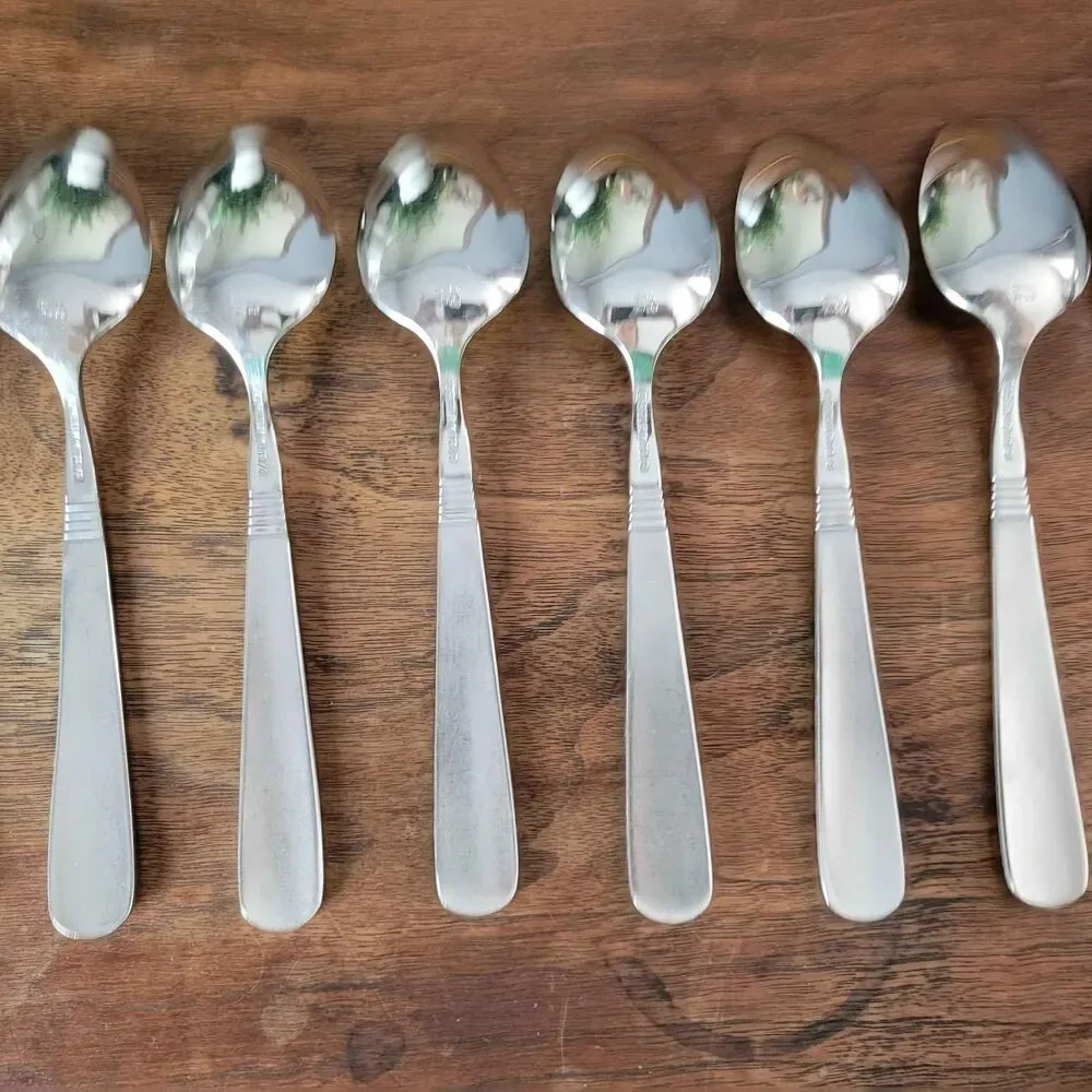 Lot of 8 Oneida 18/8 OHS345 Pattern Tablespoons Frosted Handle